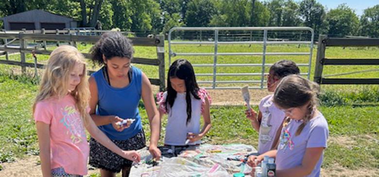 Children making crafts